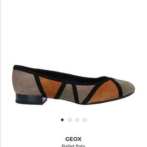 GEOX Ballet Flats Sage Green Geometric Windowpane Pattern Women’s Shoe 10M